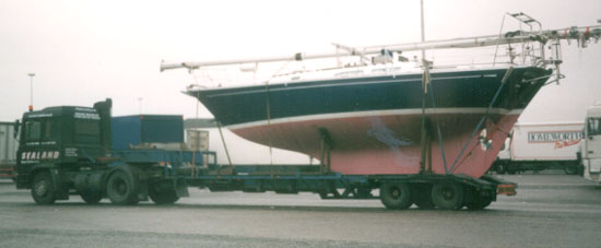 Artemis of Lleyn being transported by road in 1999